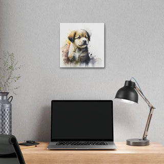 Playful and Cute Watercolor Puppy - A Unique Nursery Wall Art Piece