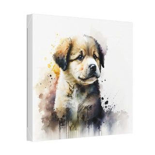 Playful and Cute Watercolor Puppy - A Unique Nursery Wall Art Piece