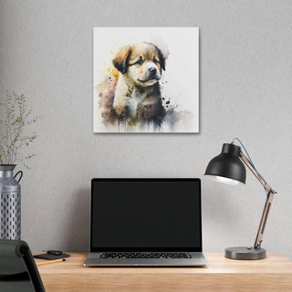 Playful and Cute Watercolor Puppy - A Unique Nursery Wall Art Piece