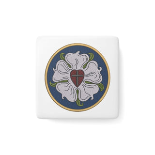 Porcelain Magnet, Square Luther Rose Reformation Christian Pastor Gift  Lutheran Youth Group