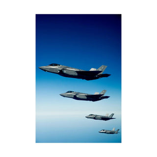 Poster For Game Room "F-35 Lightning II Formation Flight" - Premium Man Cave Poster - Perfect Gift for Dad