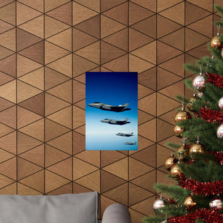 Poster For Game Room "F-35 Lightning II Formation Flight" - Premium Man Cave Poster - Perfect Gift for Dad