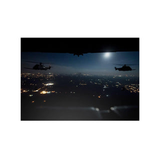 Poster For Man Cave Gift For him Modern Poster USA Military Wall Art For Dad - French EC-725 receive fuel from a U.S. Air Force Mc-130h