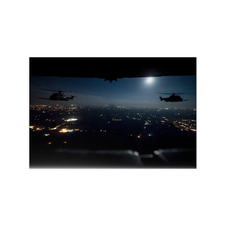 Poster For Man Cave Gift For him Modern Poster USA Military Wall Art For Dad - French EC-725 receive fuel from a U.S. Air Force Mc-130h