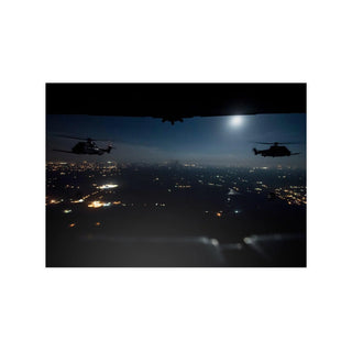 Poster For Man Cave Gift For him Modern Poster USA Military Wall Art For Dad - French EC-725 receive fuel from a U.S. Air Force Mc-130h