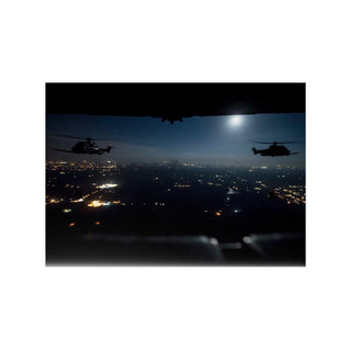 Poster For Man Cave Gift For him Modern Poster USA Military Wall Art For Dad - French EC-725 receive fuel from a U.S. Air Force Mc-130h