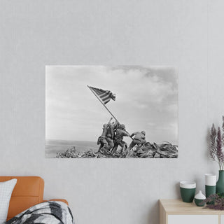 Poster For Man Cave Gift For him Modern Poster USA Military Wall Art For Dad - Raising the Flag on Iwo Jima, by Joe Rosenthal.