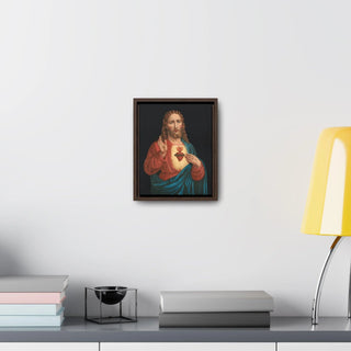 Premium Wood-Framed Canvas: Sacred Heart of Jesus Christ