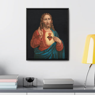 Premium Wood-Framed Canvas: Sacred Heart of Jesus Christ