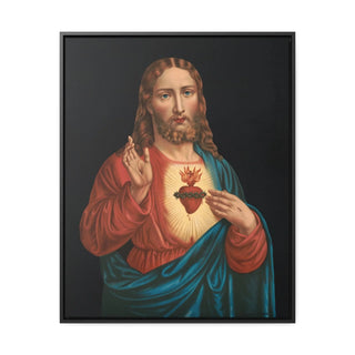 Premium Wood-Framed Canvas: Sacred Heart of Jesus Christ