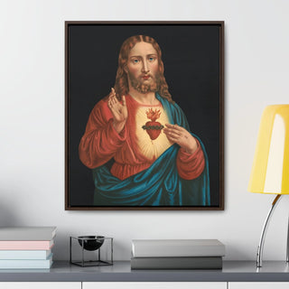 Premium Wood-Framed Canvas: Sacred Heart of Jesus Christ