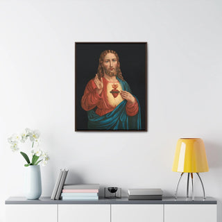 Premium Wood-Framed Canvas: Sacred Heart of Jesus Christ