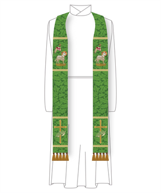 Pugin Agnus Dei Pastor Priest Stole | Crown Clergy Liturgical Stole