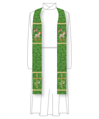 Pugin Agnus Dei Pastor Priest Stole | Crown Clergy Liturgical Stole