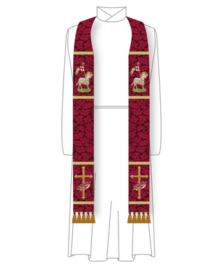 Pugin Agnus Dei Pastor Priest Stole | Crown Clergy Liturgical Stole