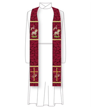 Pugin Agnus Dei Pastor Priest Stole | Crown Clergy Liturgical Stole