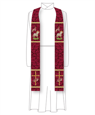 Pugin Agnus Dei Pastor Priest Stole | Crown Clergy Liturgical Stole