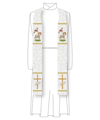 Pugin Agnus Dei Pastor Priest Stole | Crown Clergy Liturgical Stole