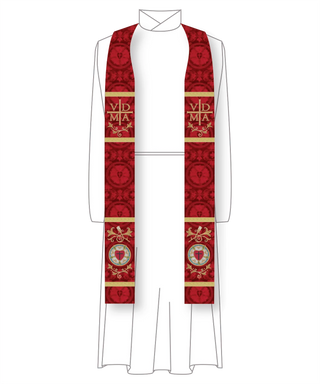 Reformation Rose Lutheran Stole | Red Pastor Priest Stole VDMA