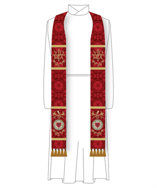 Reformation Rose Lutheran Stole | Red Pastor Priest Stole VDMA