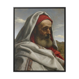 Religious Art for Office Home - Eliezer of Damascus, By William Dyce 1860 - Premium Framed Wrapped Canvas Print