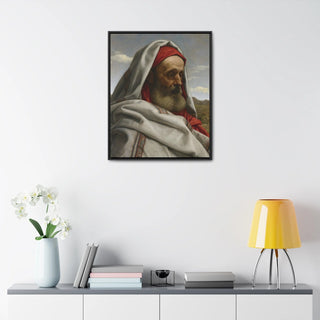 Religious Art for Office Home - Eliezer of Damascus, By William Dyce 1860 - Premium Framed Wrapped Canvas Print