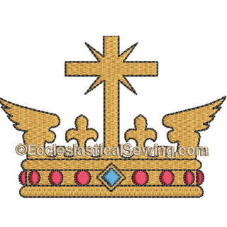 Rex Gentium Crown Digital Embroidery | Crown Machine Embroidery Design