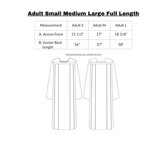 AdultSmall Medium Large Full Length Measurements