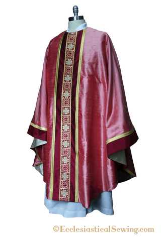 Rose Silk Monastic Chasuble Gaudete Laetare | St. Ignatius Antioch Collection