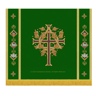 Sanctified Antependium Trinity Budded Cross | Trinity Green Altar Hangings