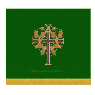 Sanctified Antependium Trinity Budded Cross | Trinity Green Altar Hangings