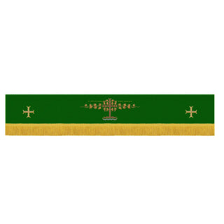 Sanctified Budded Cross Vines Altar Superfrontal | Green Altar Hangings