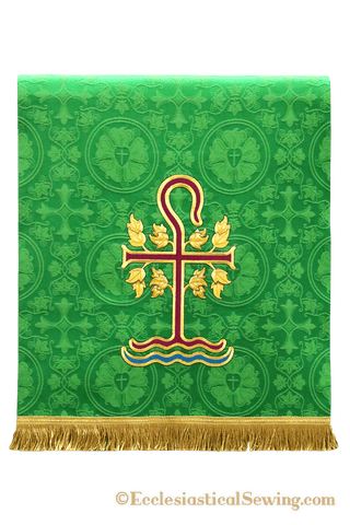 Sanctified Good Shepherd Staff Living Water Green Trinity Altar Hanging | Green Altar Pulpit Lectern Falls Ecclesiastical Sewing