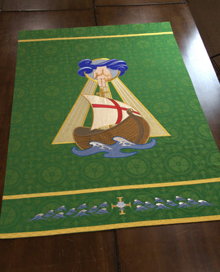 Sanctified Hand of God Ship Banner | Green Church Banner