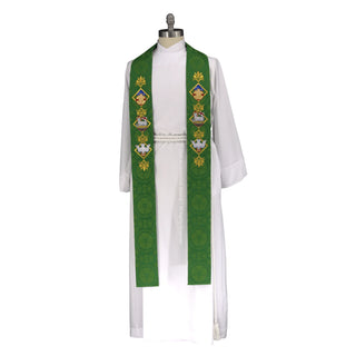 Sanctified Trinity Father Son Spirit Stole | Green Pastor Priest Stole