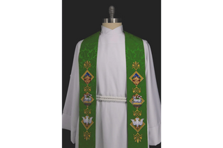 Sanctified Trinity Father Son Spirit Stole | Green Pastor Priest Stole