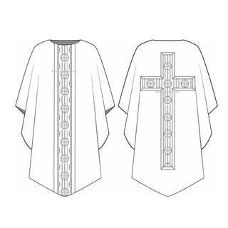 Semi-Gothic Cross Back Chasuble Pattern | Chasuble Sewing Pattern Style 3008