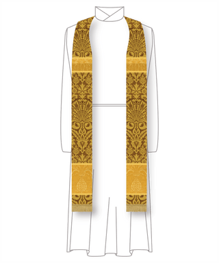 Silk Damask Priest Stoles | Seasonal Colors Clergy Stoles Gold