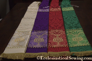 Silk Damask Priest Stoles | Seasonal Colors Clergy Stoles