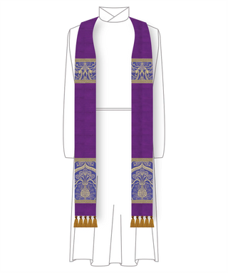 Silk Dupioni and Wakefield Priest Stole Clergy Liturgical Vestment