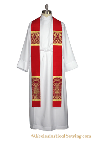 Silk Dupioni and Wakefield Priest Stole Clergy Liturgical Vestment