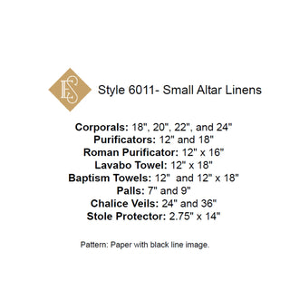 Small Altar Linen Sewing Pattern | Sewing Pattern Style 6011 Small Altar Linens