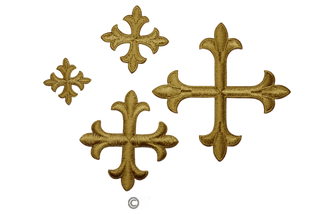 Small Cross Appliques Bright Gold with Iron On Backing