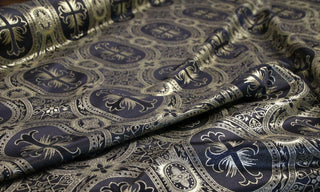 Cross & Oval Religious Brocade  | Ecclesiastical Sewing