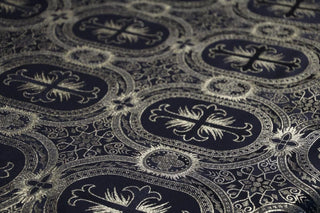 Cross & Oval Religious Brocade  | Ecclesiastical Sewing