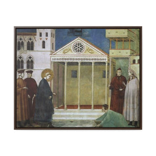 St Francis Honoured by a Simple-Man - Giotto di Bondone - c.1300 - Premium Framed Wrapped Canvas Print