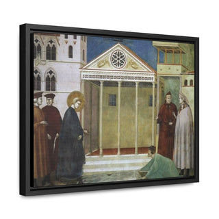 St Francis Honoured by a Simple-Man - Giotto di Bondone - c.1300 - Premium Framed Wrapped Canvas Print