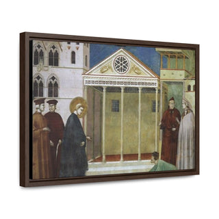 St Francis Honoured by a Simple-Man - Giotto di Bondone - c.1300 - Premium Framed Wrapped Canvas Print