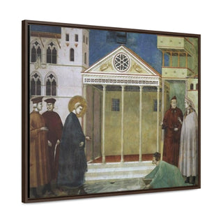 St Francis Honoured by a Simple-Man - Giotto di Bondone - c.1300 - Premium Framed Wrapped Canvas Print