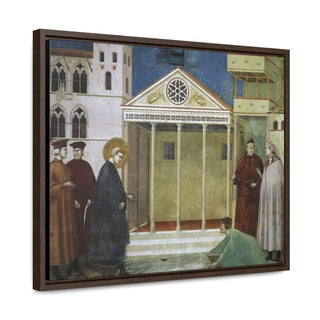 St Francis Honoured by a Simple-Man - Giotto di Bondone - c.1300 - Premium Framed Wrapped Canvas Print